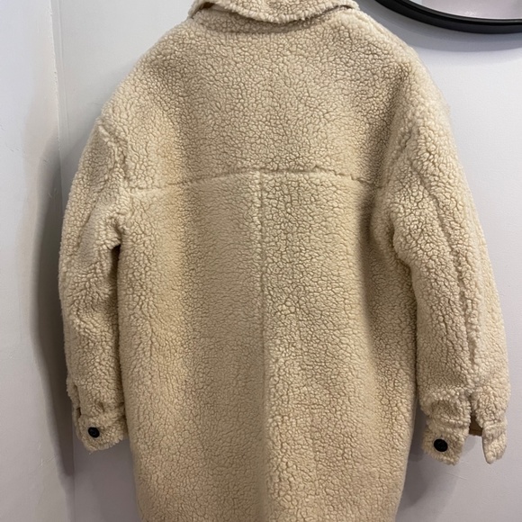 All Saints off white Teddy/Sherpa Shacket - Picture 2 of 4
